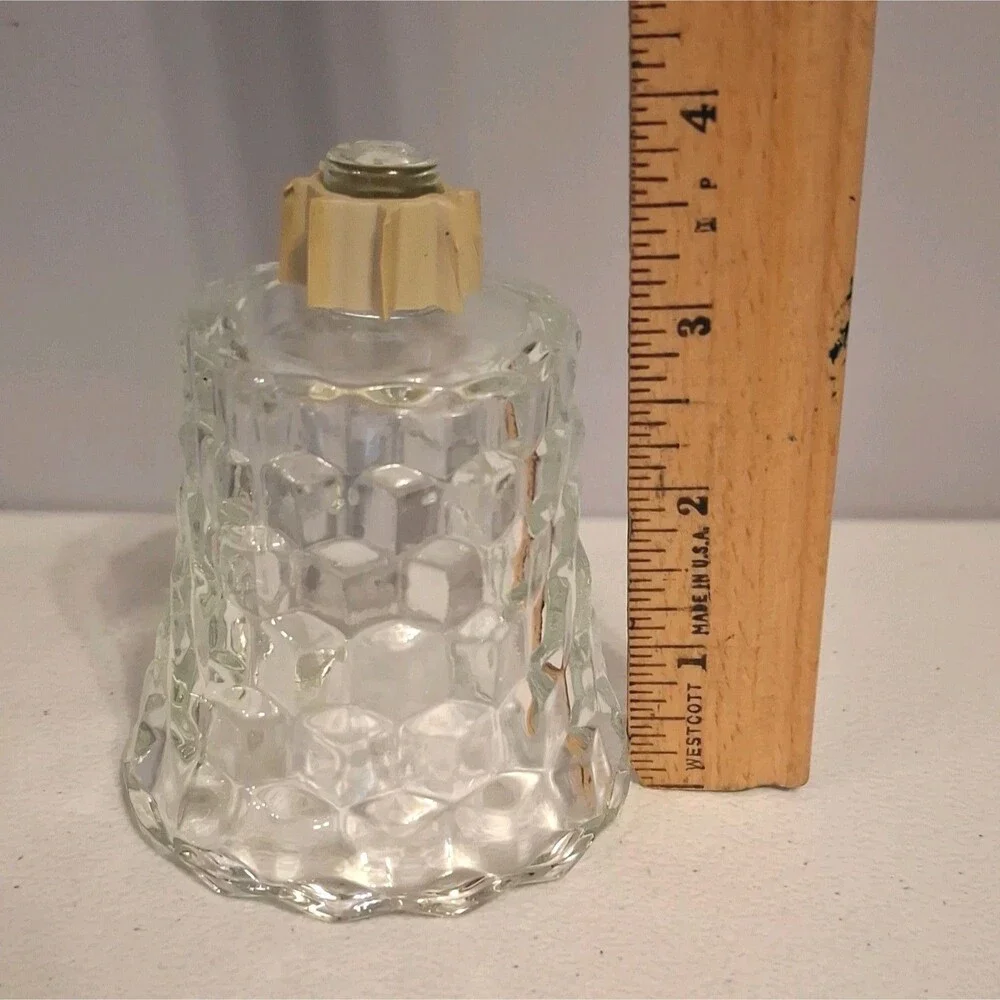 Vintage HOMCO Clear Glass Peg Votive Cup Candle Holder Set 2 Cubist Home Decor